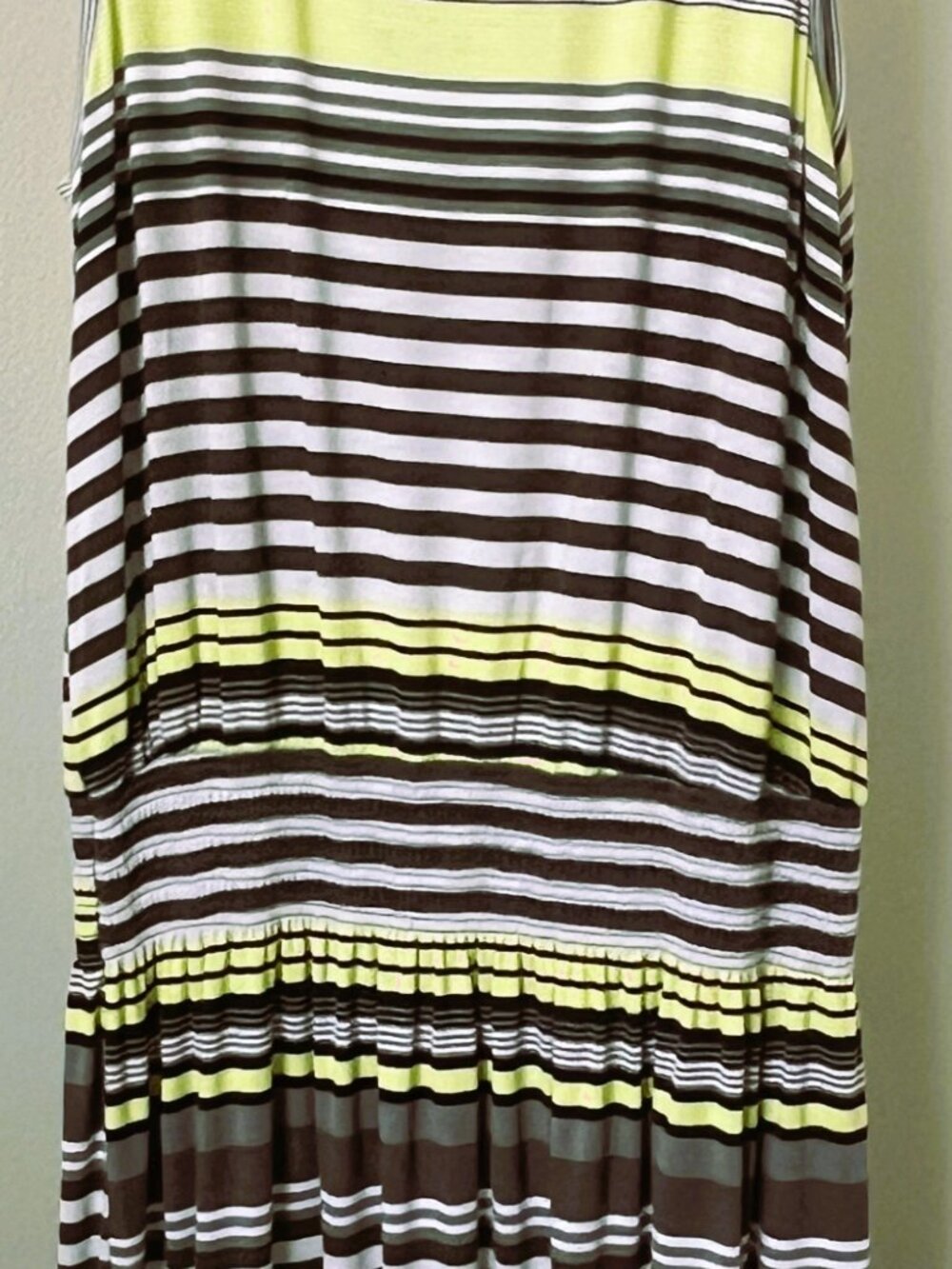 Everlast Women's Tank Dress Size XL Gray Black White Yellow Striped